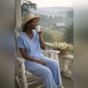 Allison Daley Soft Blue Apparel | Top: M & Pants: 18, 2 pc Set